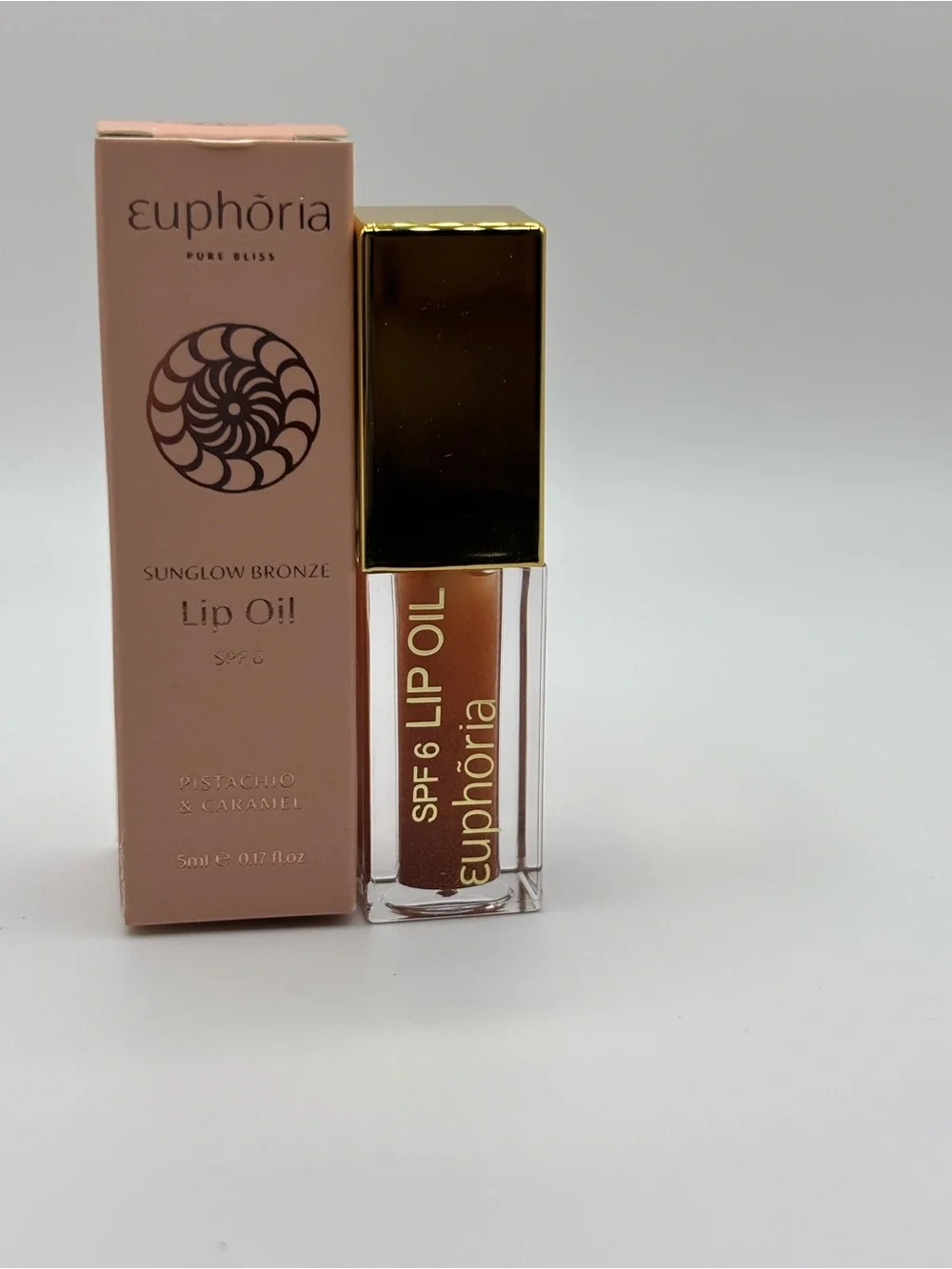 Euphoria Sunglow Bronze Lip Oil SPF 6 Pistachio Caramel 5ml